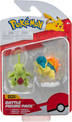 Jazwares Miniature Toy Battle Figure Pack Larvitar & Cyndaquil Pokemon for 4+ Years 4cm. (Various Designs/Assortments of Designs) 1pc