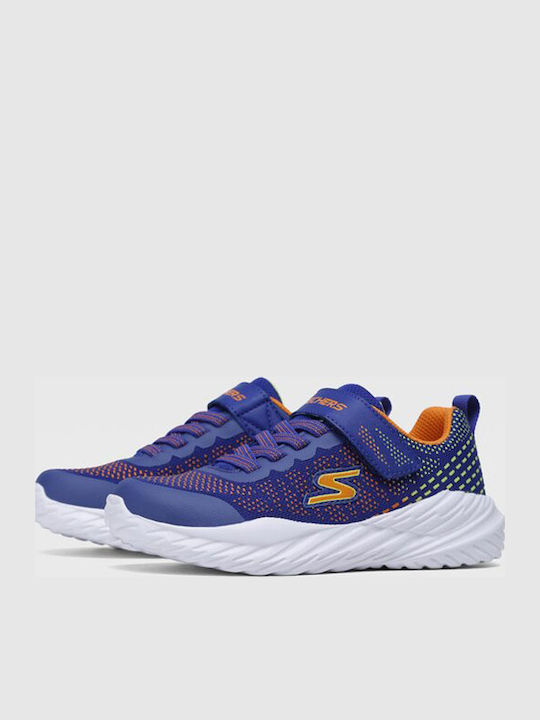 NITRO SPRINT Kids Sports Shoes Running with Hoop & Loop Closure Blue