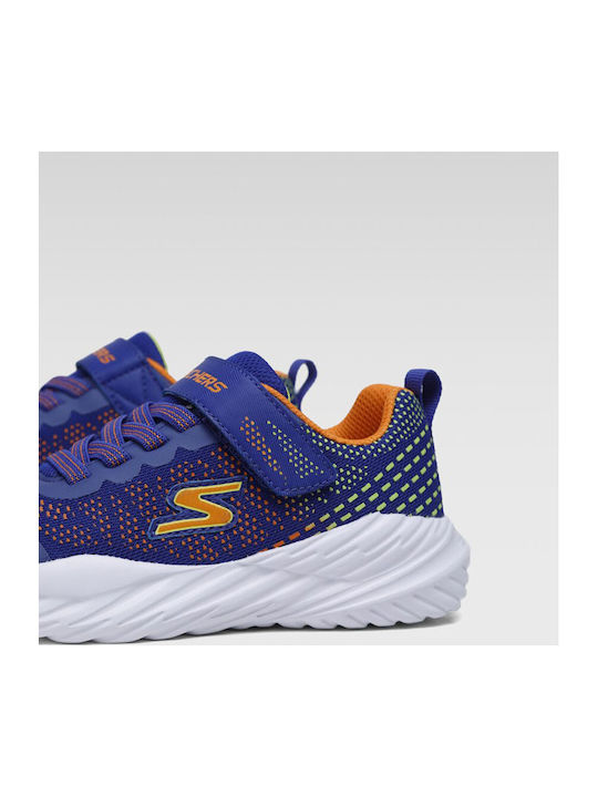 NITRO SPRINT Kids Sports Shoes Running with Hoop & Loop Closure Blue
