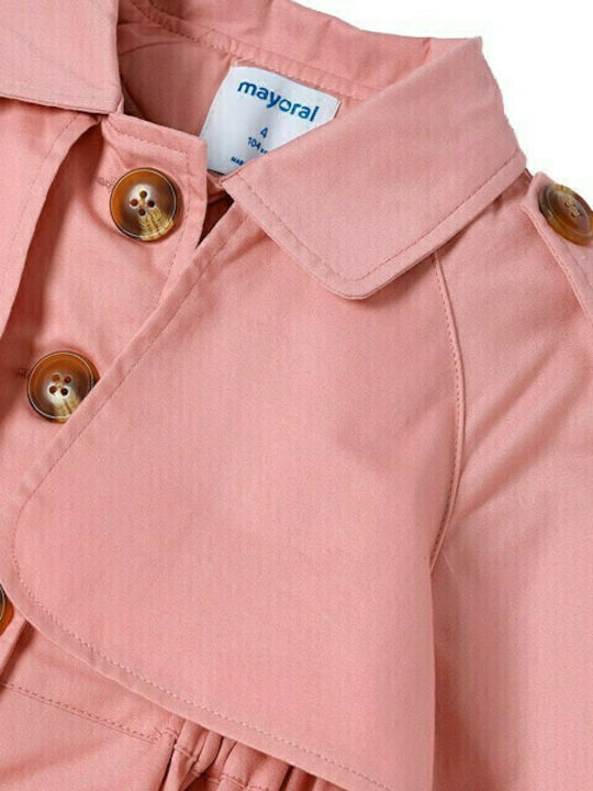 Kinder Trenchcoat Lang Winddicht Rosa