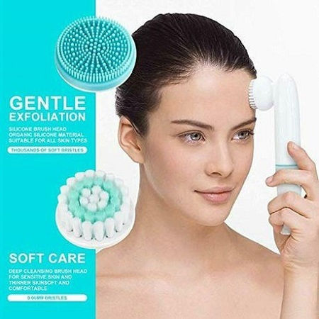 Factory WL0156 Sonic Cleansing Silicone Facial Cleansing Brush White / Blue WL0156