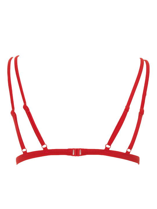 Pepe Jeans Triangle Bikini Top with Detachable Straps Red