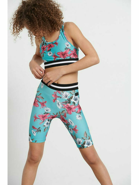 Kids Legging Sports Short Blue