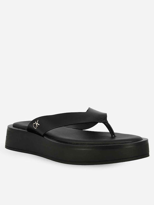 Women's Platform Flip Flops Black