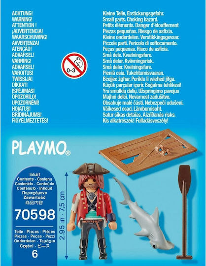 Playmobil Special Plus Pirate with Raft and Hammerhead Shark για 4-10 ετών