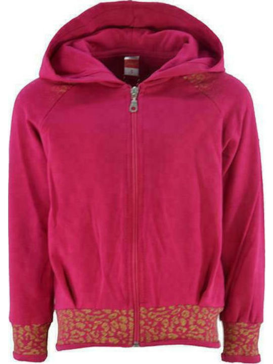 Kids Sweatshirt Cardigan with Hood Fuchsia