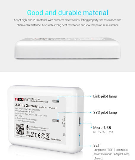 GloboStar MiBOXER WL-Box1 Интелигентен Превключвател 1 Канал Wi-Fi & RF