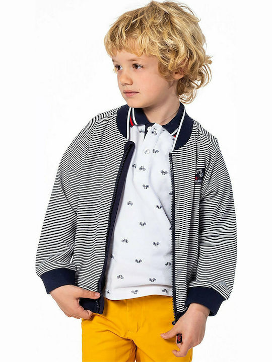 Kids Sweatshirt Cardigan Cotton with Hood Navy Blue