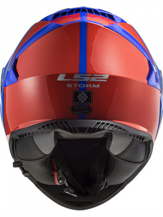 LS2 FF800 Storm Slant Blue/Red Κράνος Μηχανής Full Face 1400gr με Sunvisor