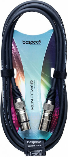 Bespeco Cable XLR female - XLR female Μαύρο 20m (IROMB2000)