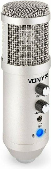 Vonyx CM320 Σετ Πυκνωτικό Μικρόφωνο Shock Mounted για Studio Set σε Ασημί Χρώμα