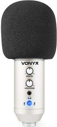 Vonyx CM320 Σετ Πυκνωτικό Μικρόφωνο Shock Mounted για Studio Set σε Ασημί Χρώμα