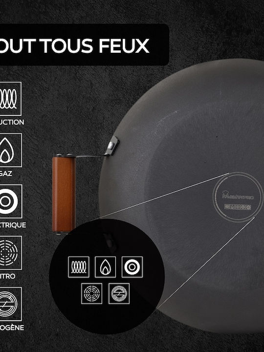 MasterPro Odin Saganaki made of Cast Iron with Non-Stick Coating Black 32cm