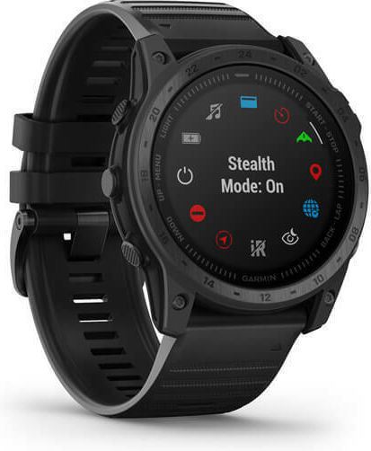 Garmin Tactix 7 Standard Titanium 51mm Αδιάβροχο Smartwatch με Παλμογράφο (Black Silicone)