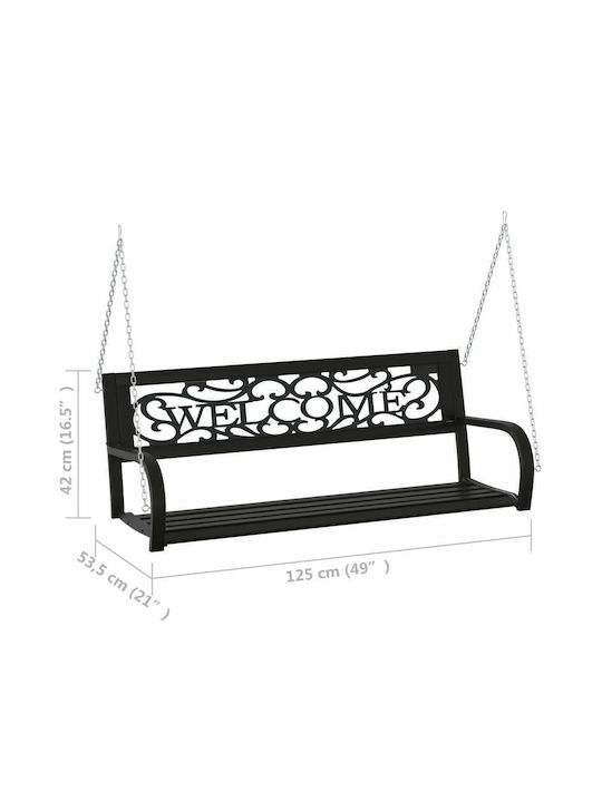 Leagăn suspendat 2 sloturi Plastic Negru L125xL53.5xH42cm