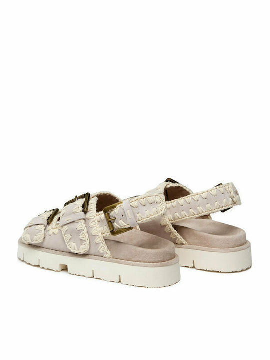 Flache Sandalen für Damen in Beige Farbe