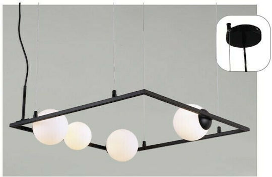 Aca Quadro Pendant Light Black for 4 Bulbs G9 58x58x120cm