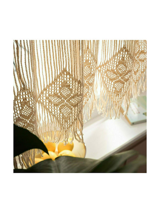 Gofis Home Κουρτίνα Παραθύρου με Τούνελ Ariadne 012 Μπεζ 012 120x160εκ.