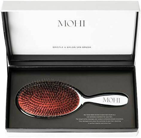 Max Pro Mohi Bristle Nylon Spa Brush Large Βούρτσα Μαλλιών Ασημί