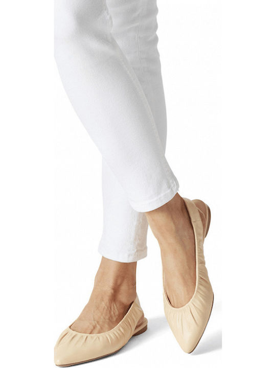 Lederne Damen Ballerinas Slingback Soft Lemon