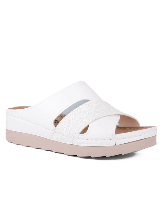 My Way Shoes Women's Flat Sandals Anatomic In White Colour