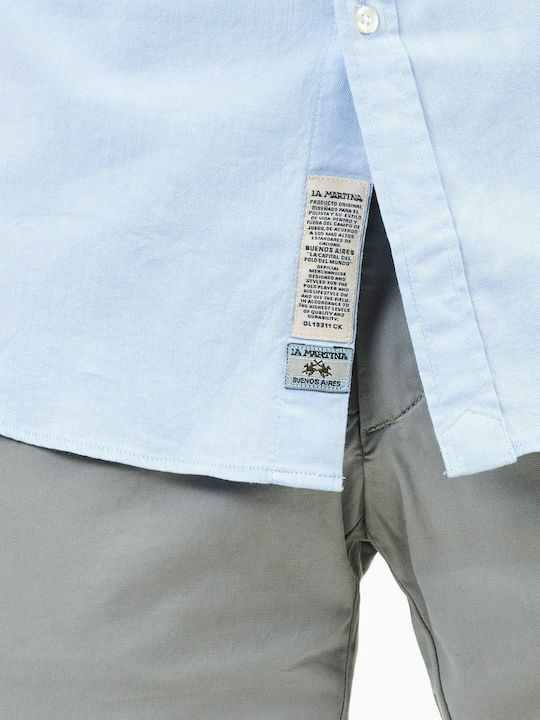 Langärmlig Baumwolle Hemd Hellblau