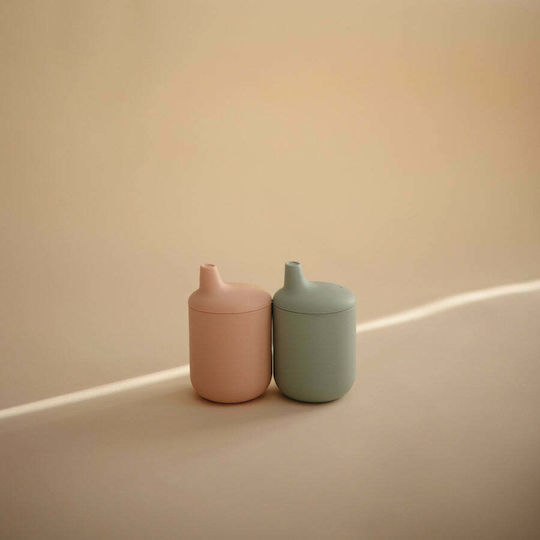 Mushie Παιδικό Ποτηράκι "Sippy Cup" από Σιλικόνη Καφέ για 6m+