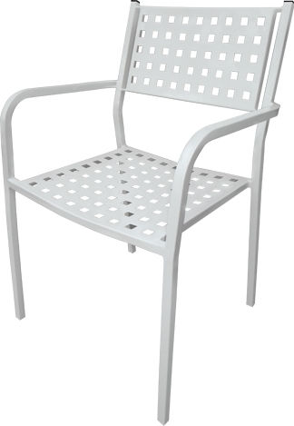 Scaun de exterior Metalic Caprice Alb 54x51x84cm
