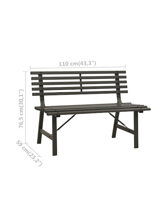Bench Outdoor Metal Black 110x59x76.5cm
