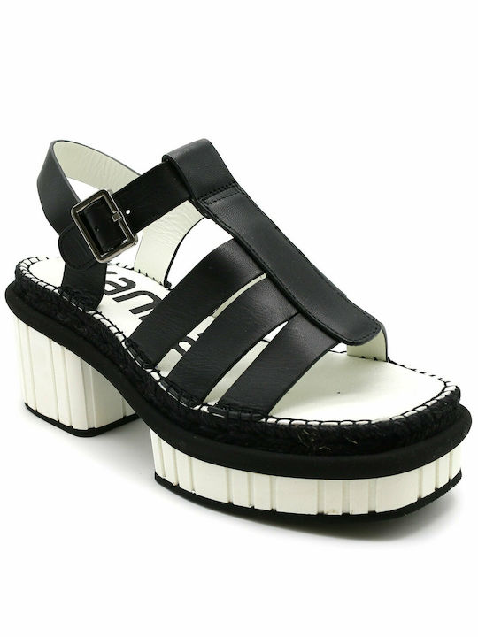 Kanna Platform Leather Women's Sandals Black