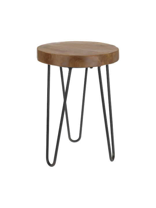 Stool For Living Room Wooden Brown 42x42x30cm