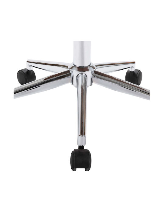 Swivel Visitor Armchair with Wheels Λευκό 59.5x58x66cm