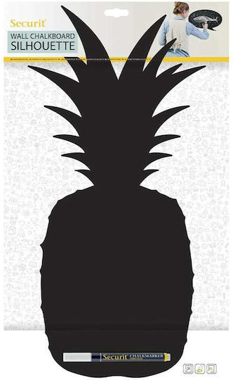 Securit Tablă neagră Ananas Tablă de Creță de Perete 23.6x49cm