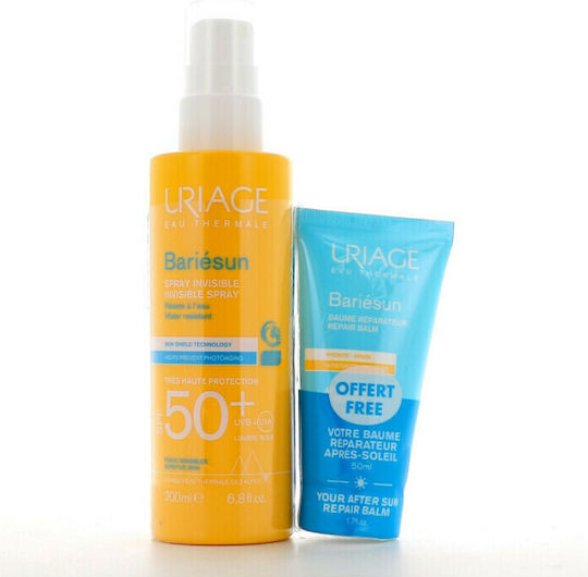 Uriage Bariesun Spray SPF50+ 200ml & After Sun Repair Balm 50ml Set with Sunscreen Spray & After Sun