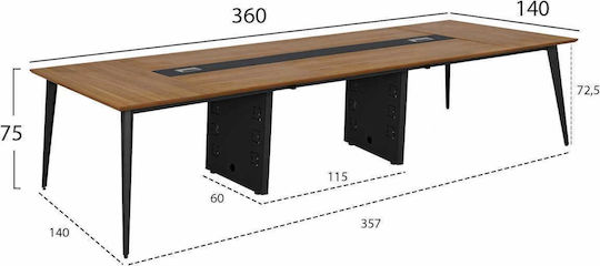 Τραπέζι Συνεδριάσεων 360x140x75εκ. Honey Oak / Γκρι Τραπέζι Συνεδριάσεων 360x140x75εκ. Honey Oak / Γκρι