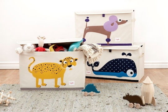 3 Sprouts Kids Fabric Foldable Toy Storage Box Sloth Gray 61x37x38cm