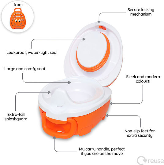My Carry Potty Portable Potty Clownfish with Lid Orange