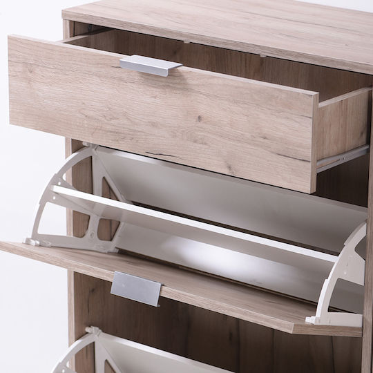 Arco 2 Wooden Shoe Organizer with 4 Shelves Grey Oak 102x33x94.5cm