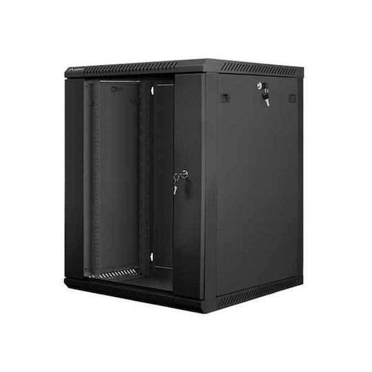 Lanberg Монтиран на стена Рак кабинет 15U 60x60x77.4см Черен WF01-6615-10B