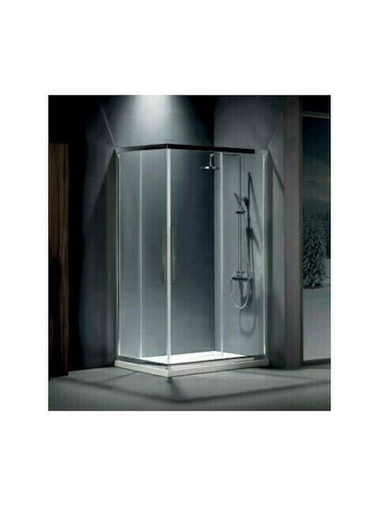 Devon Flow Corner Entry Καμπίνα Ντουζιέρας με Συρόμενη Πόρτα 110x90x195cm Clean Glass Chrome