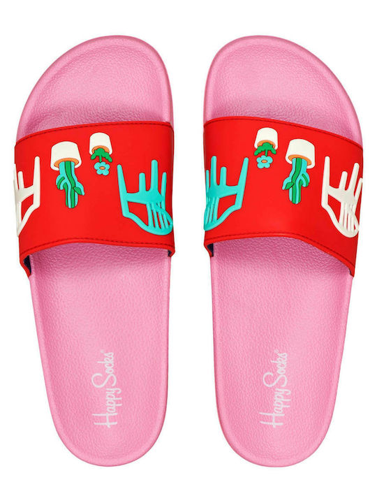 Happy Socks Balcony Women's Slides Red