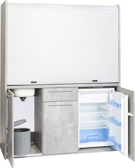 Silver ΚΣ160 Πολυκουζινάκι με Αριστερή Γούρνα 160x65x209cm Γκρι