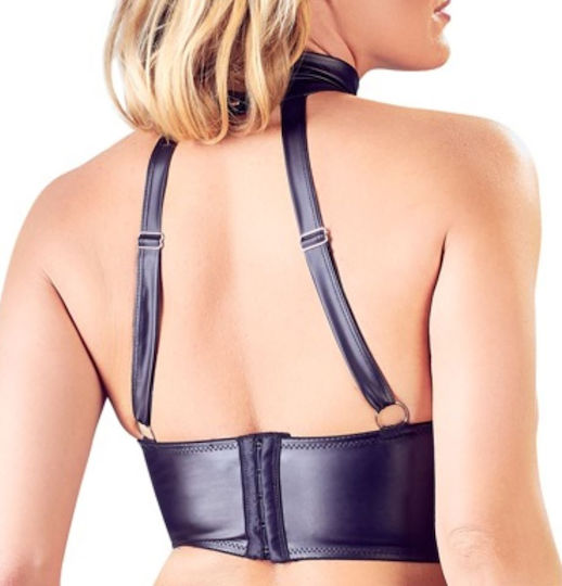 Cottelli Collection Bondage Σετ Chest Harness & Garter-Panty Mattlook Μαύρο