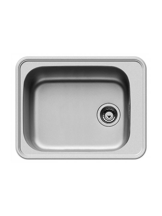 Pyramis Basic E33 Ένθετος Νεροχύτης Inox Σατινέ Μ46.5xΠ43.5cm Ασημί