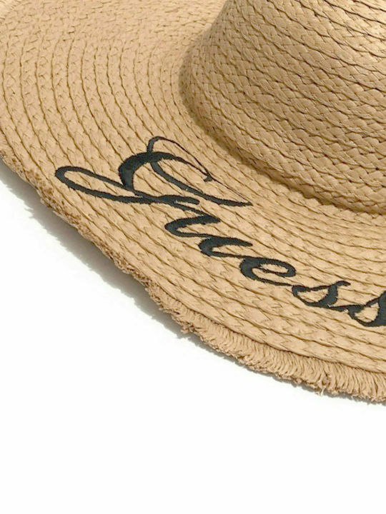 Guess Wicker Women's Floppy Hat Beige