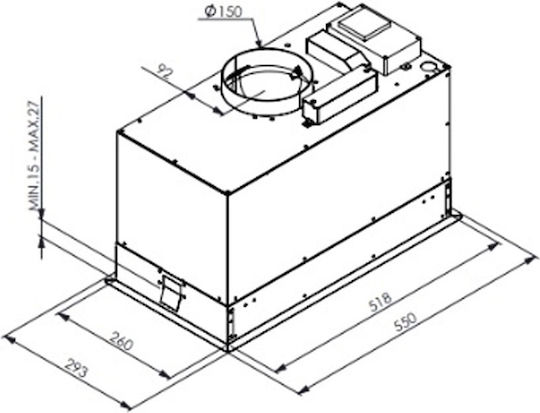 Pyramis Plus Mecanism de Absorbție 55cm Inox