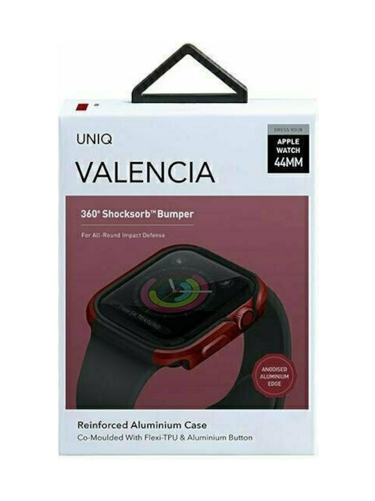 Uniq Valencia Θήκη Σιλικόνης σε Κόκκινο χρώμα για το Apple Watch 44mm