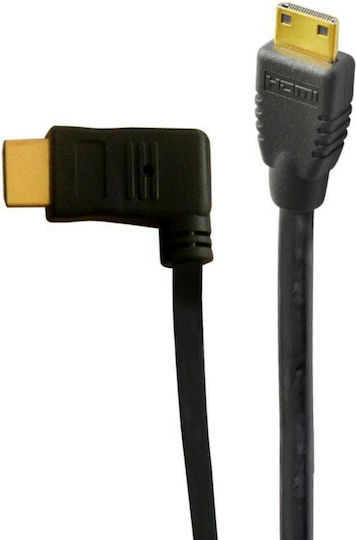 Powertech HDMI 1.4 High Speed 1080p 120Hz Angle (90°) Cable HDMI male - HDMI male 1.5m Μαύρο
