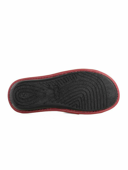 Anatomische Leder Damen Hausschuhe in Rot Farbe