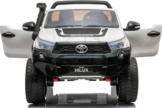 Toyota Hilux Doppelsitzer mit Fernbedienung Lizensiert 12 Volt Weiß Für 1+ Jahre